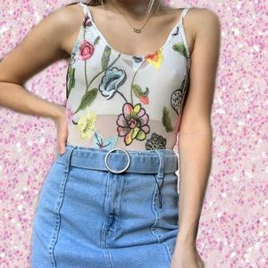 Sheer Flower Bodysuit